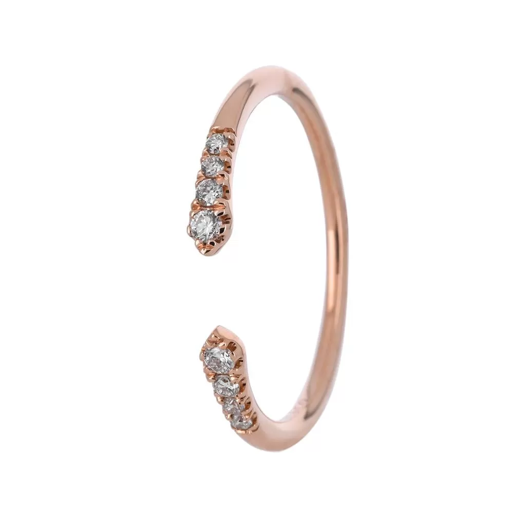 0.09ctw Micro Pavê Split Diamond Band - Rose Gold