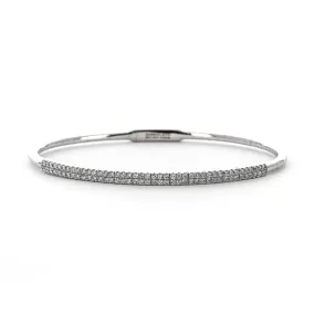 0.72ctw Two-Row Demure Bangle, 6.5" - White Gold