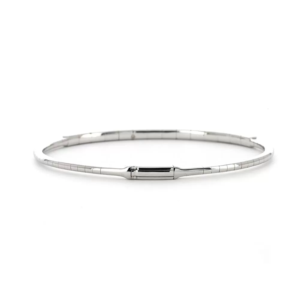 0.72ctw Two-Row Demure Bangle, 6.5" - White Gold