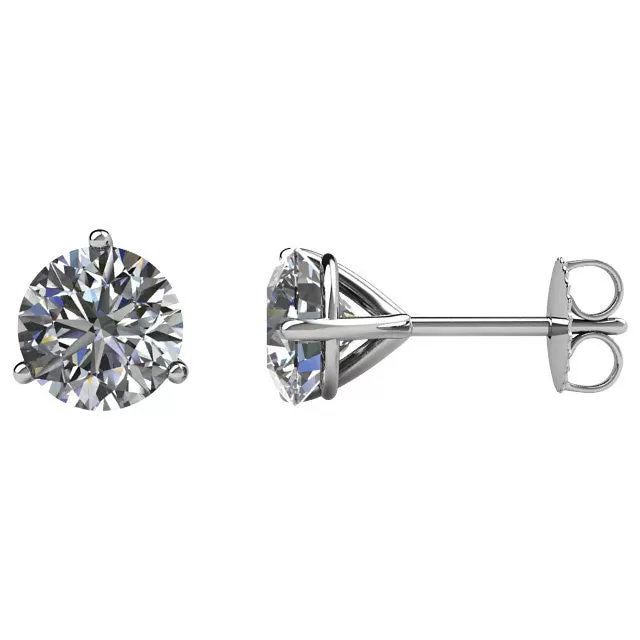 14K White Gold Cocktail-Style Diamond Stud Earrings