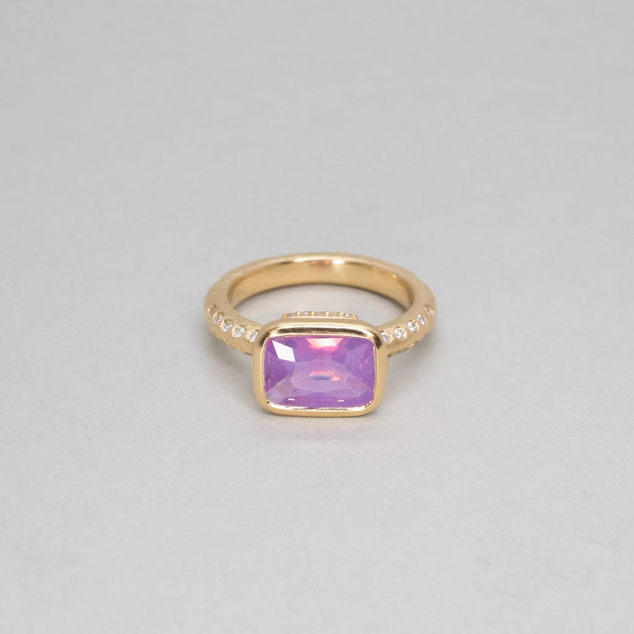 18K Atlantic Unicorn Ring with Pink Sapphire and Diamonds