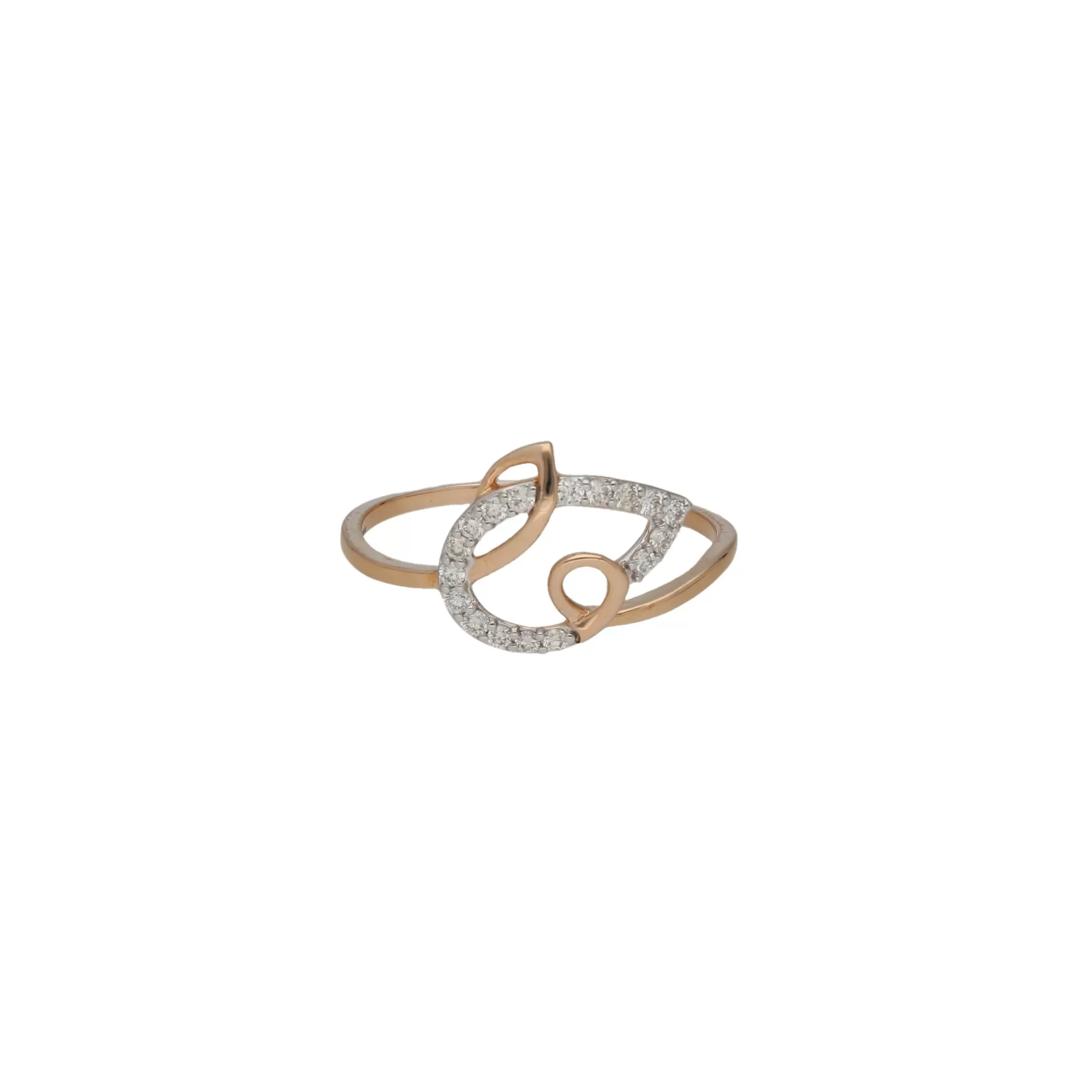 18K Rose Gold & 0.15 Carat Diamond Ring (1.3gm)