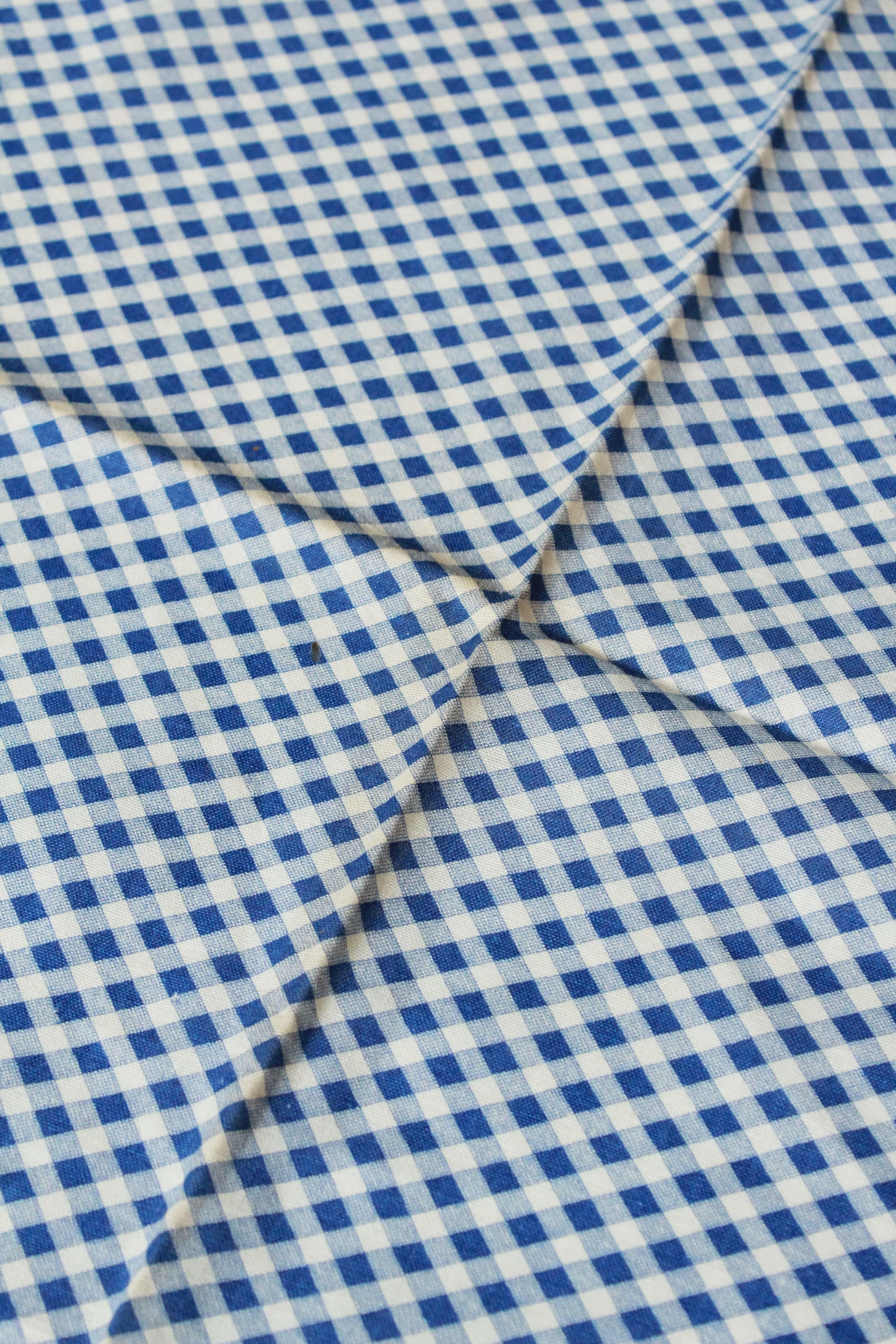 1940s Gingham Feedsack, Blue/White Vintage Summer Fabric