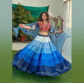 30 Meter Cotton Chania Choli - Blue