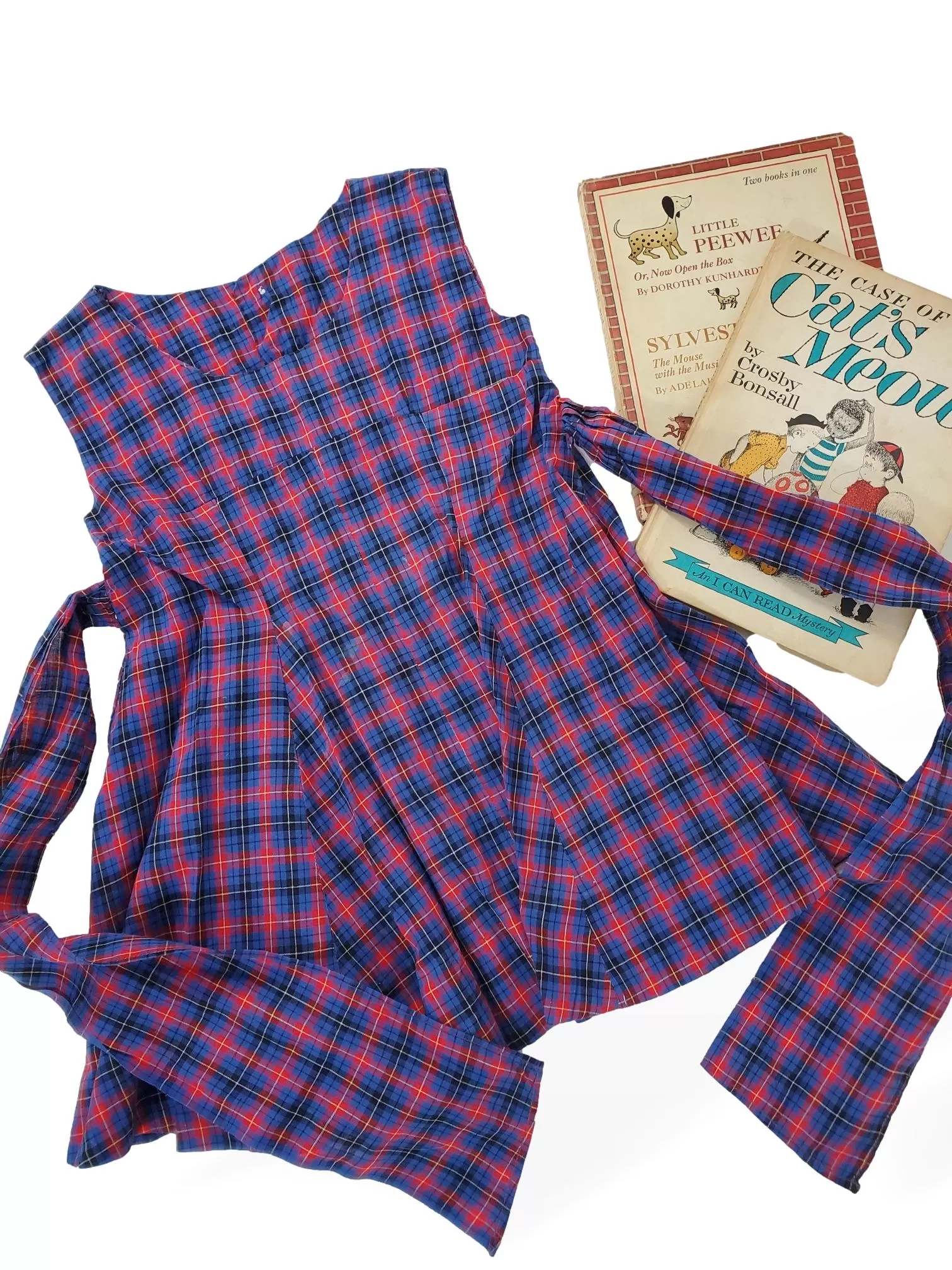 50s Child's Plaid Dress With Circle Skirt