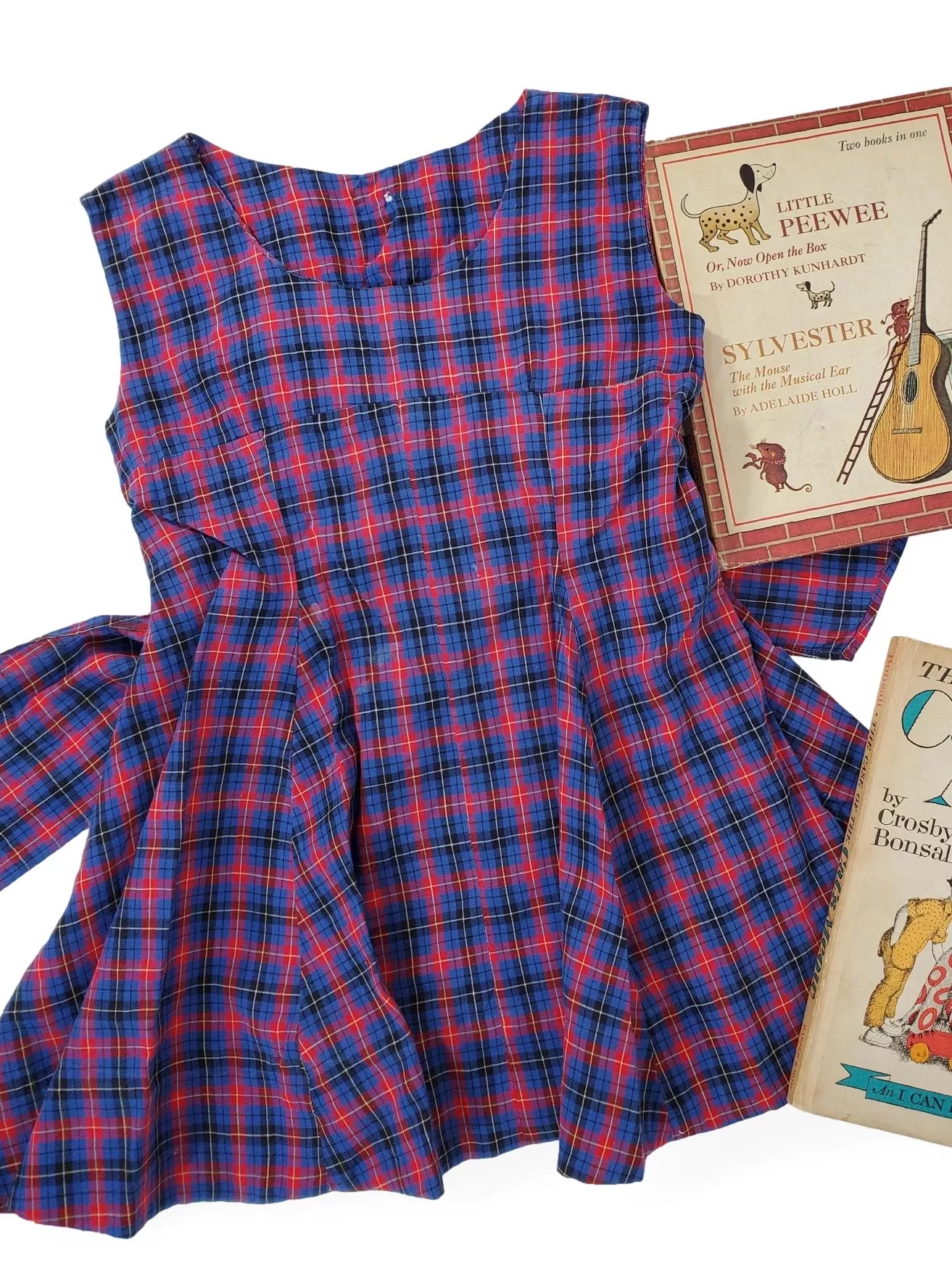 50s Child's Plaid Dress With Circle Skirt