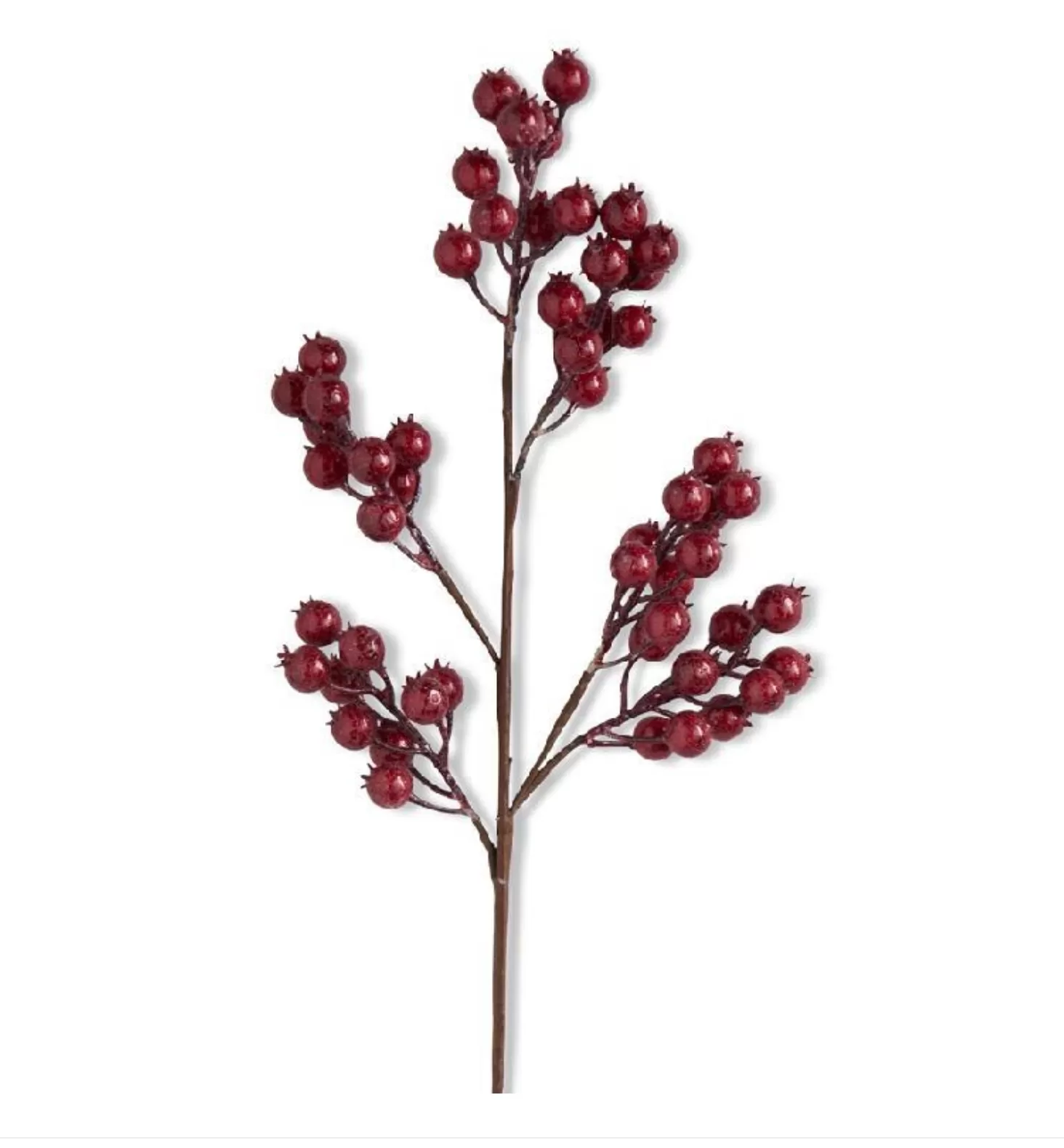 51108A-RD 27" Red Crackle Glitter Rosehip Stem