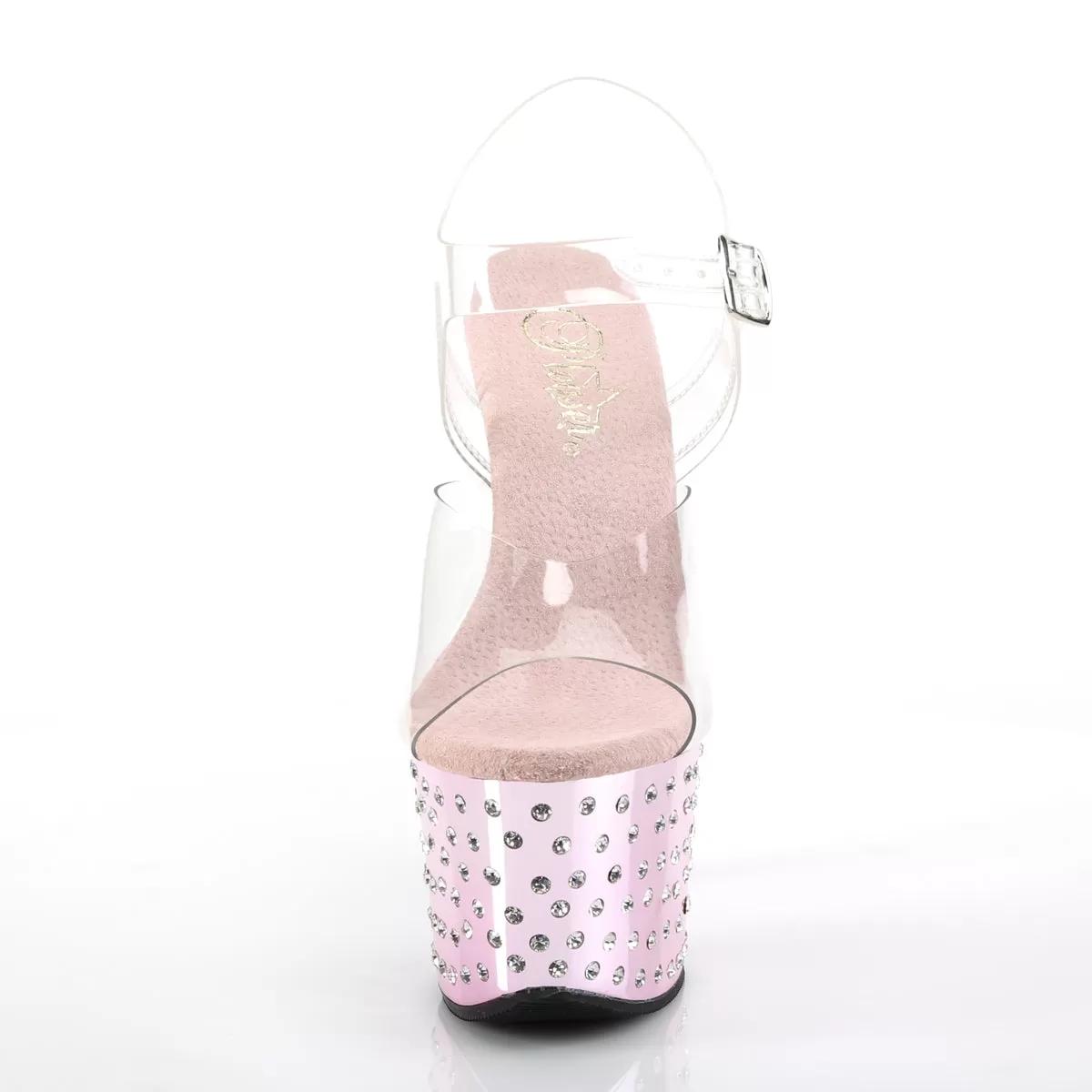 7 Inch Heel STARDUST-708 Clear Baby Pink Chrome