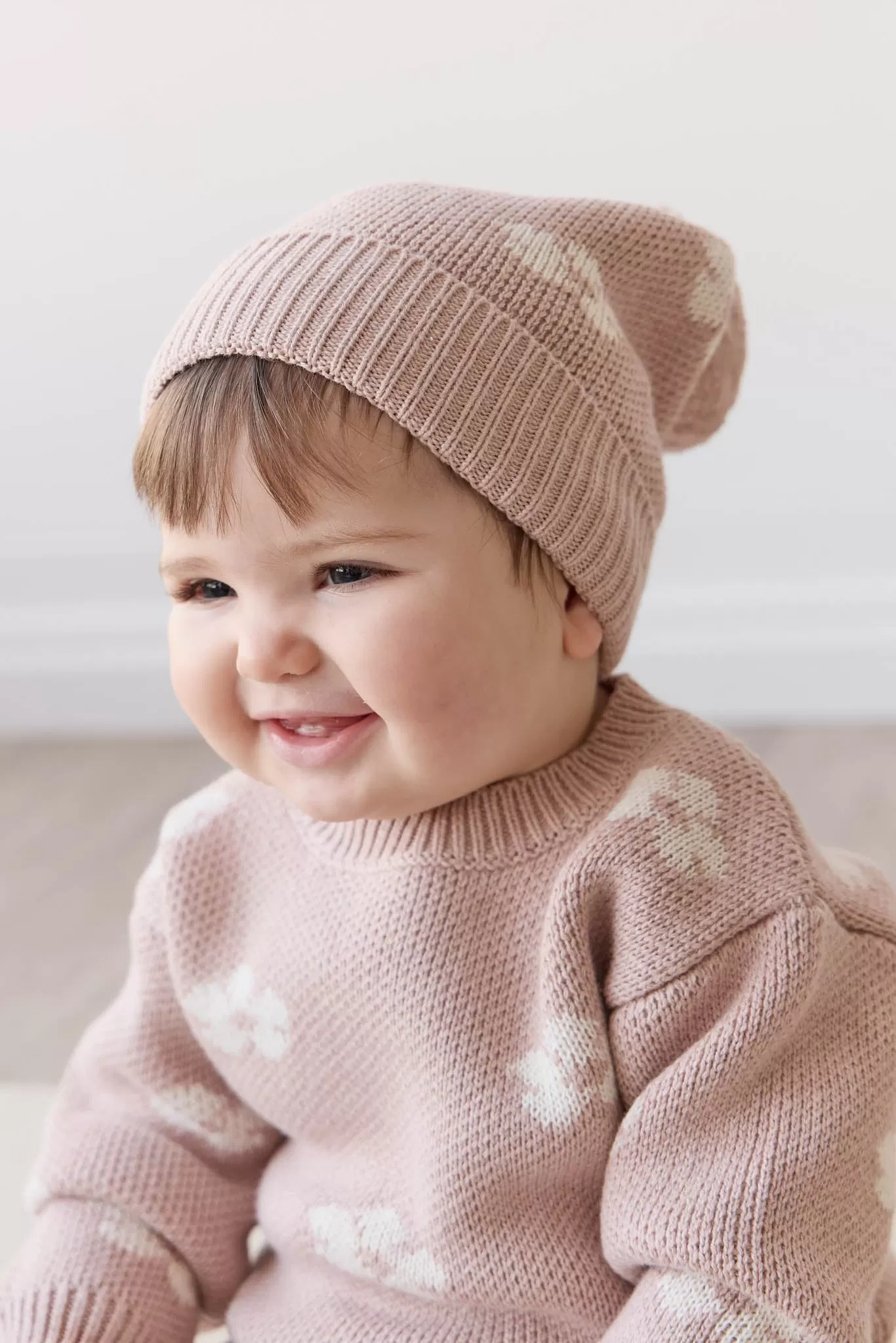 Addison Beanie - Frankie Knit Rose