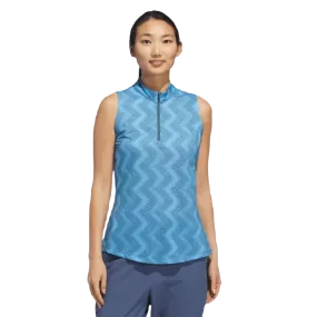 Adidas Ultimate365 Ladies Ottoman Printed Sleeveless Polo Shirt