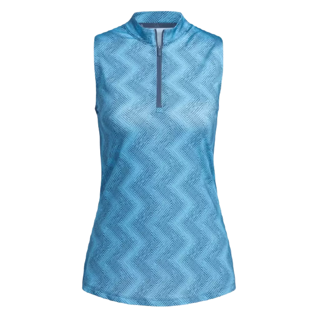 Adidas Ultimate365 Ladies Ottoman Printed Sleeveless Polo Shirt