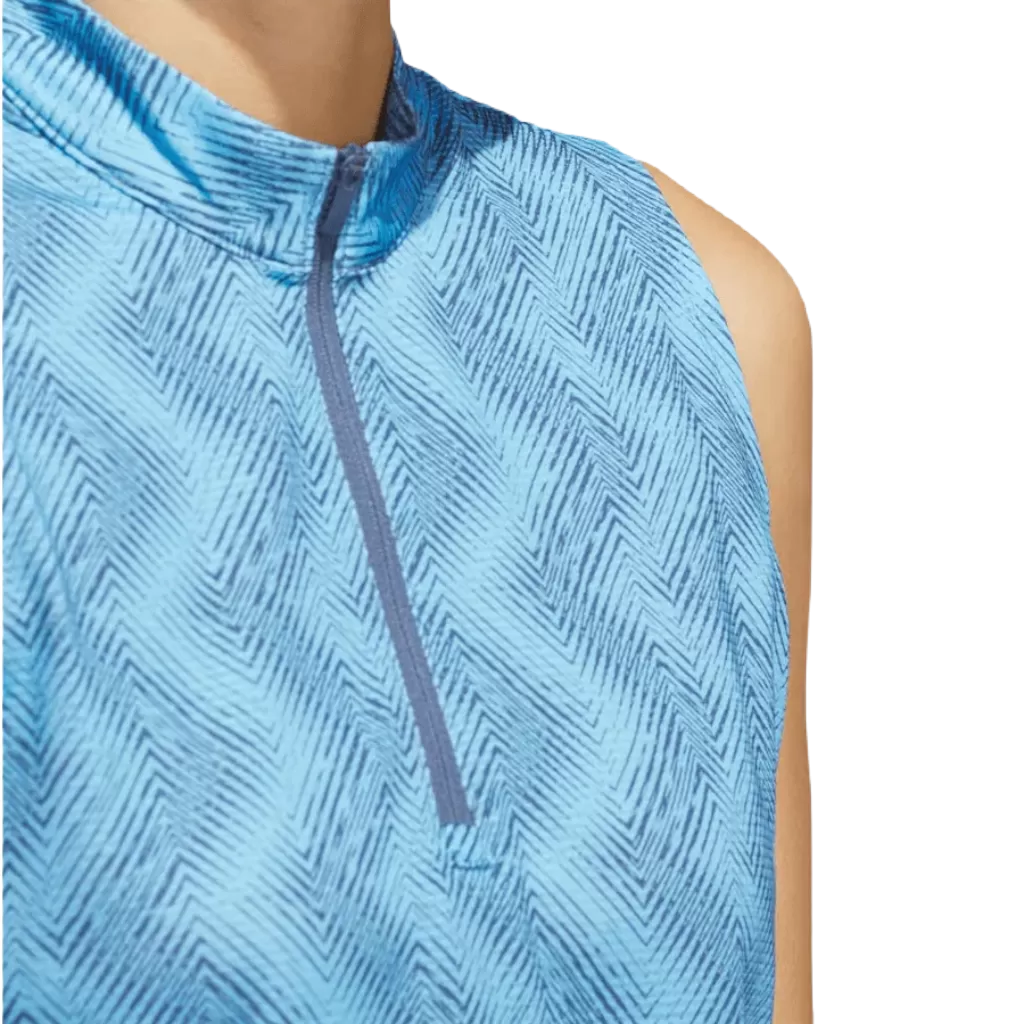 Adidas Ultimate365 Ladies Ottoman Printed Sleeveless Polo Shirt