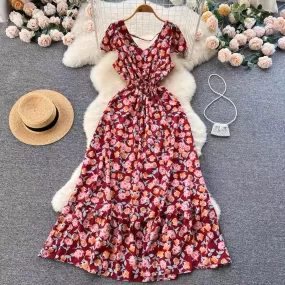 Amber Floral V Neck Dress