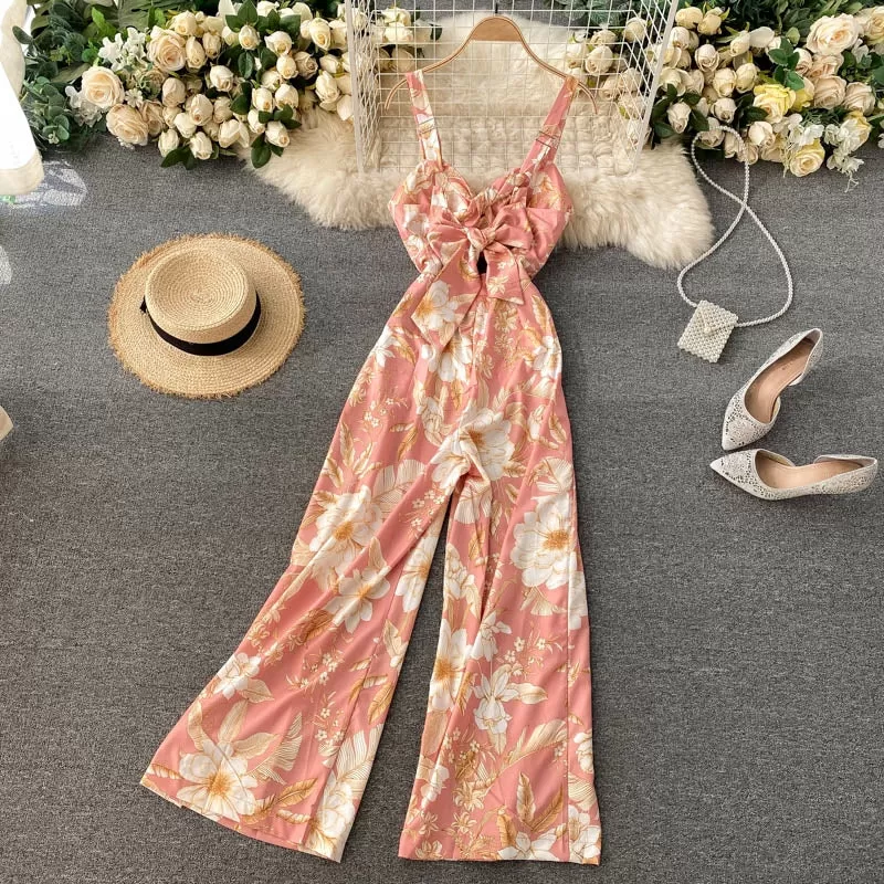 Amber Front Cut Floral Jumpsuit