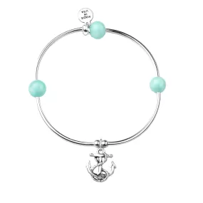 Anchor | Soft Bangle Charm Bracelet | Tiffany Blue