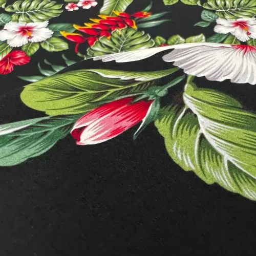 Anthurium Heliconia Hawaiian Fabric | Black 0223 BLK-0003C