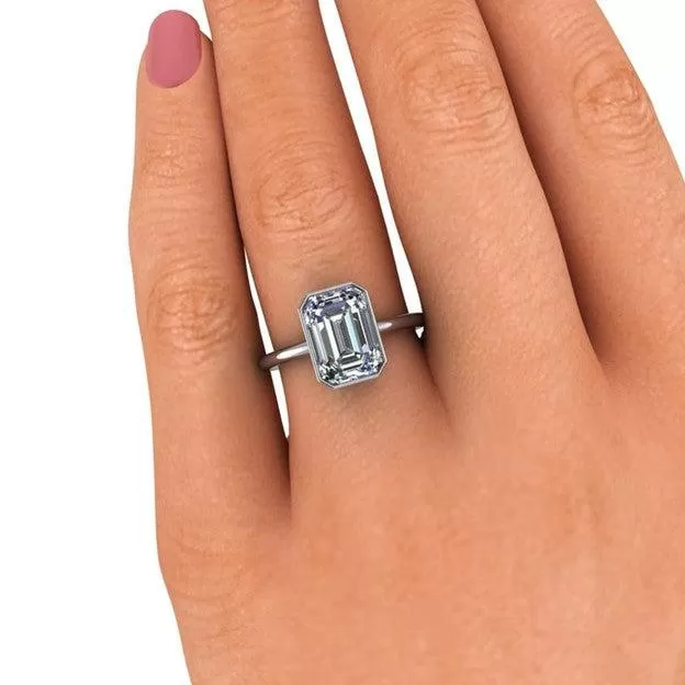 Ariana No. 1 Emerald Cut Lab Grown Diamond Engagement Ring