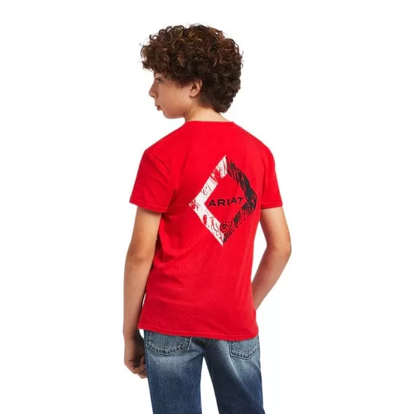 Ariat Boys T-Shirt Diamond Wood Uakari Red