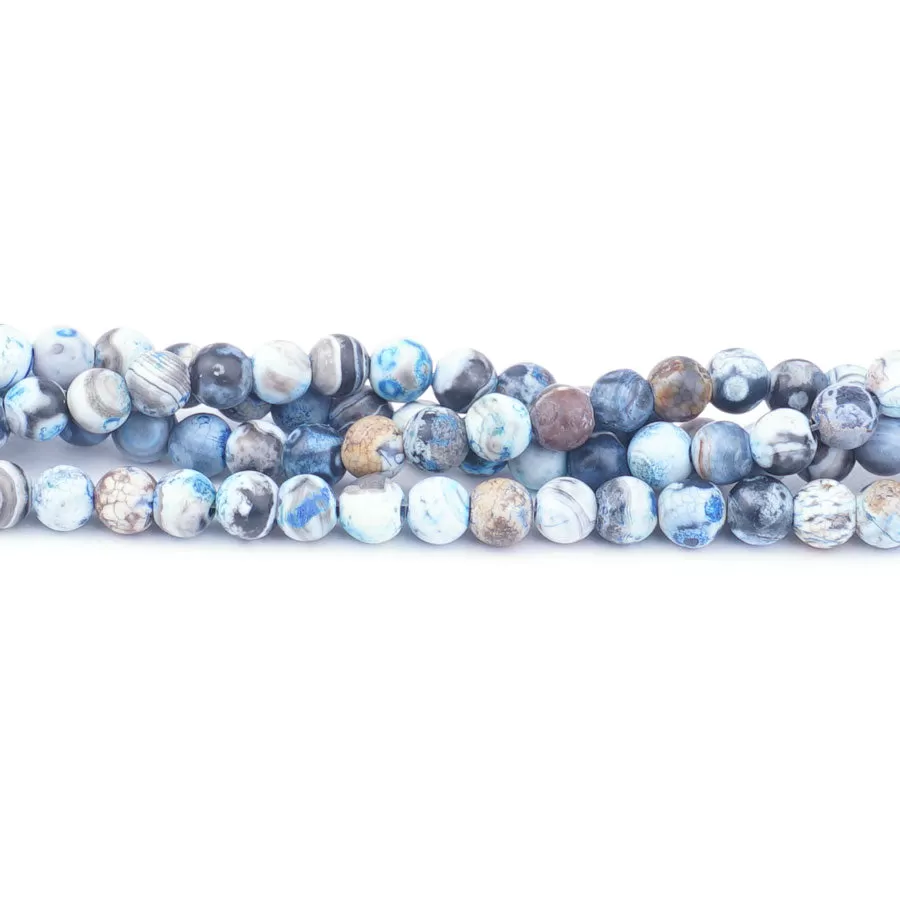 Azure Agate 6mm Matte Round - 15-16 Inch