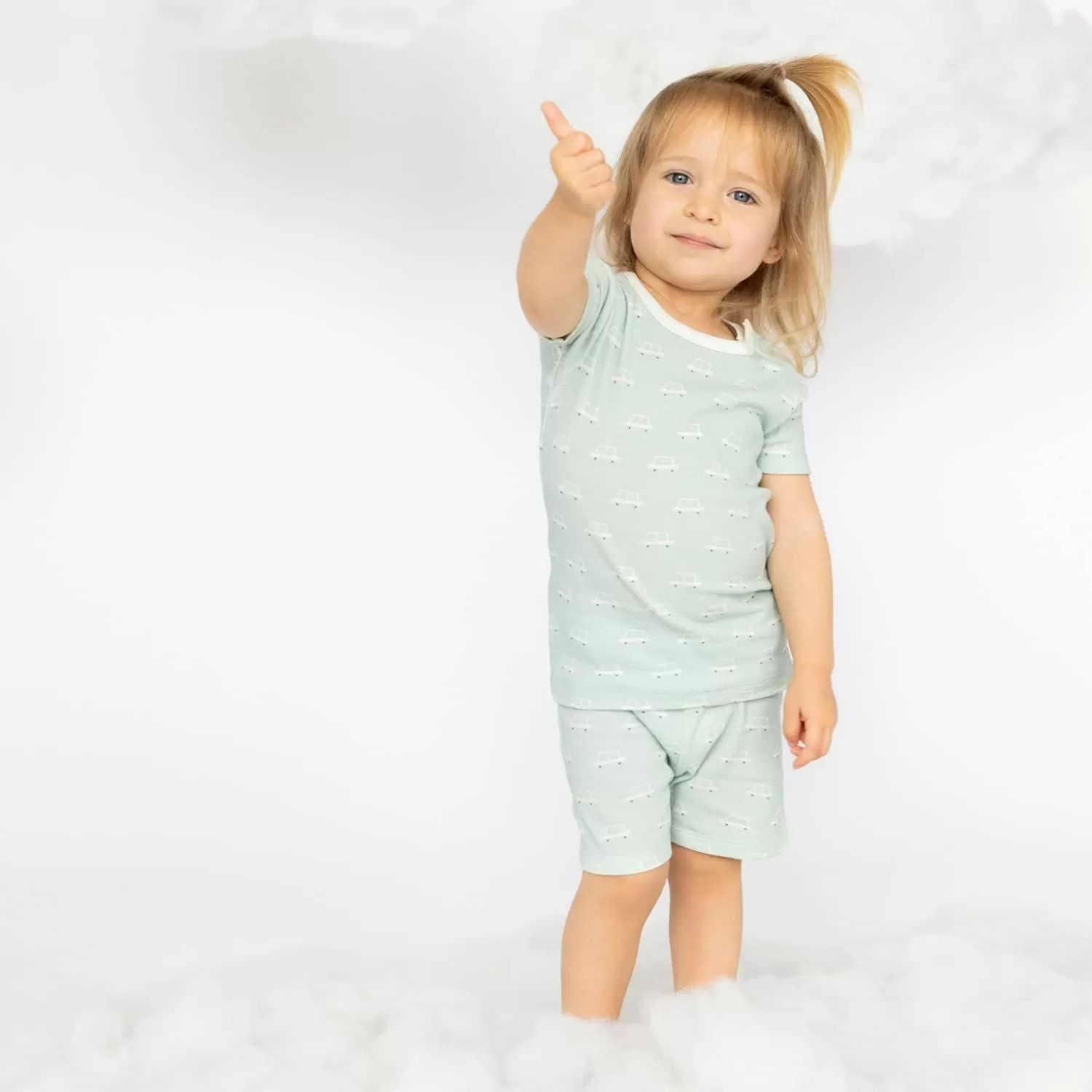 beep beep time for sleep organic cotton magnetic no drama pajama shortie set