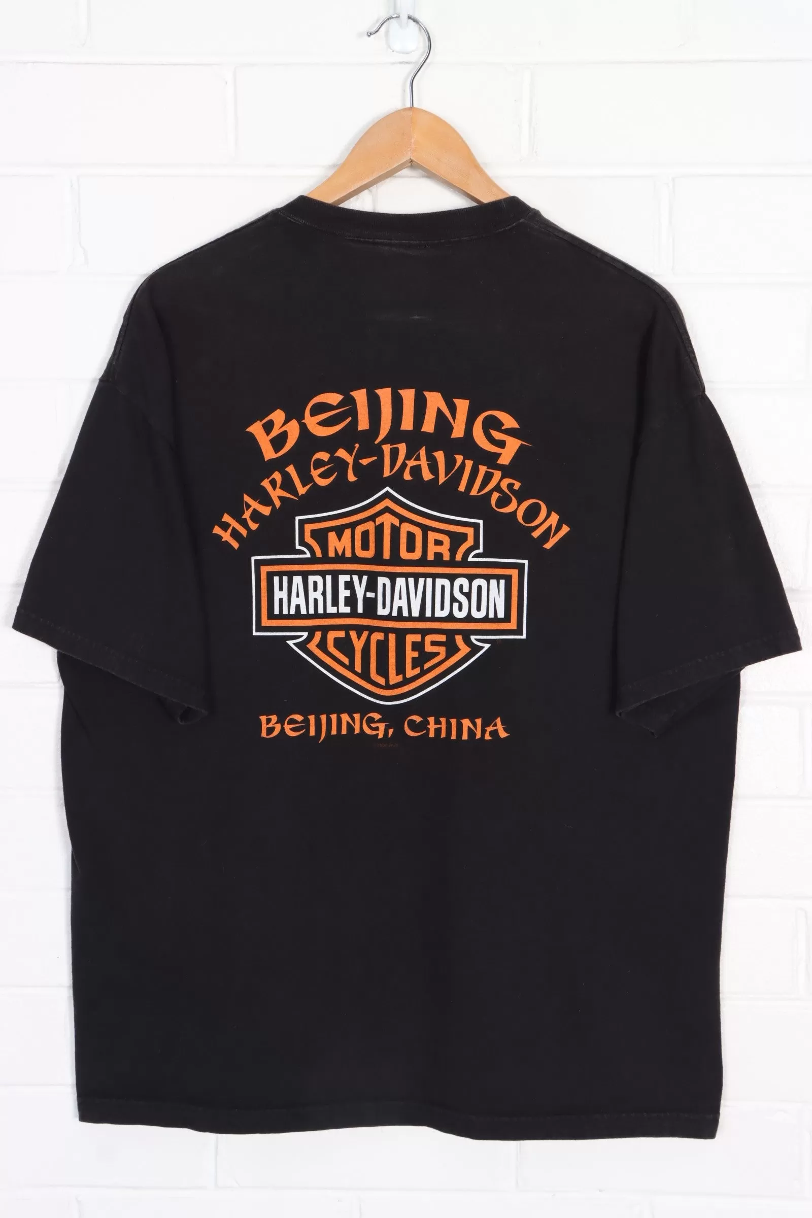 Beijing HARLEY DAVIDSON "Wild" Joker Card Front Back Tee USA Made (XL)