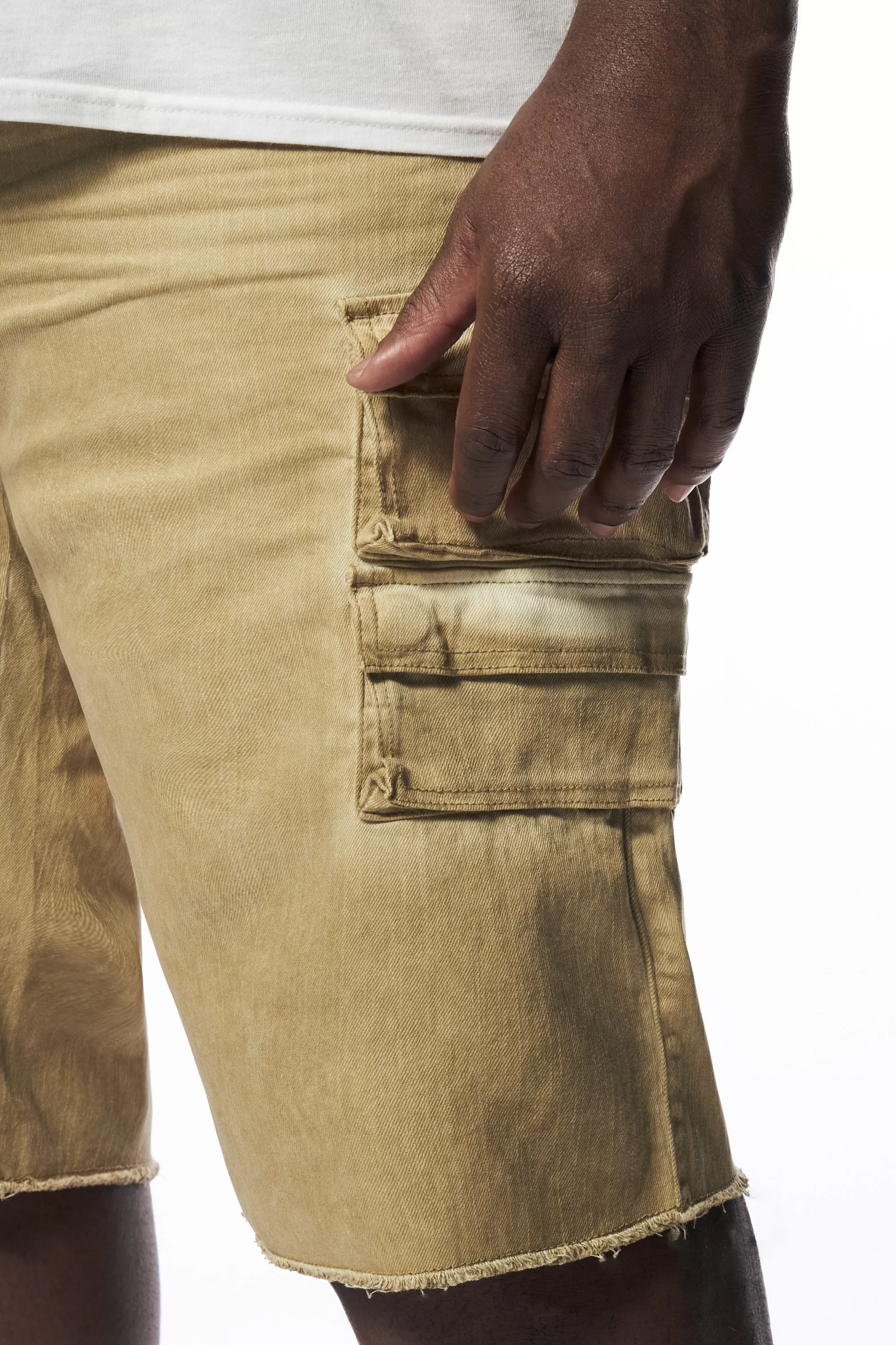 Big and Tall - Pigment Dyed Twill Utility Shorts - Khaki