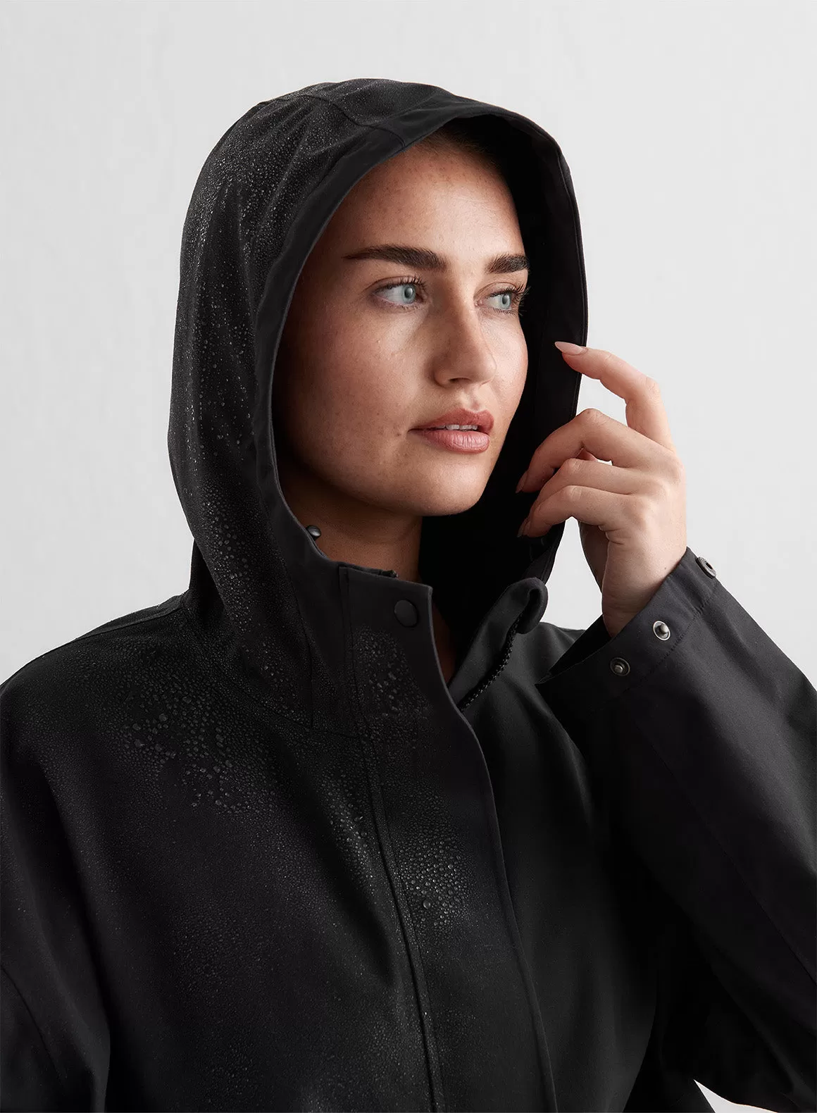 Black Waterproof Oversized Anorak