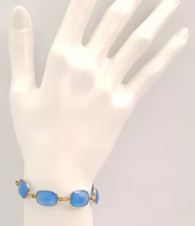 Blue Agate 5 Stone Bracelet