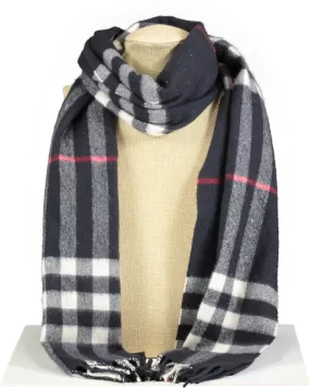 Blue Burberry Check Cashmere Scarf One Size