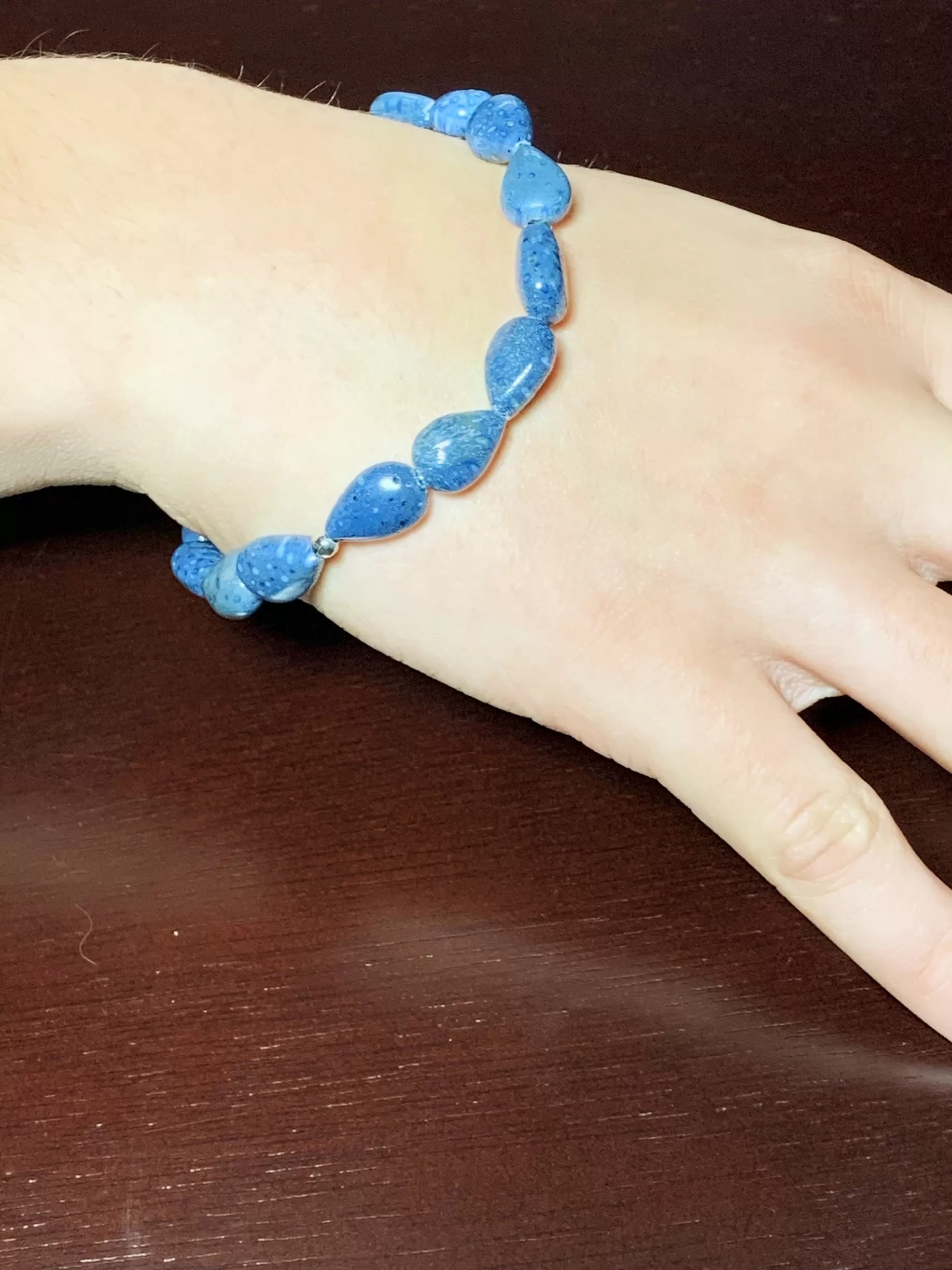 Blue Coral Tear Drop Stretch Bracelet