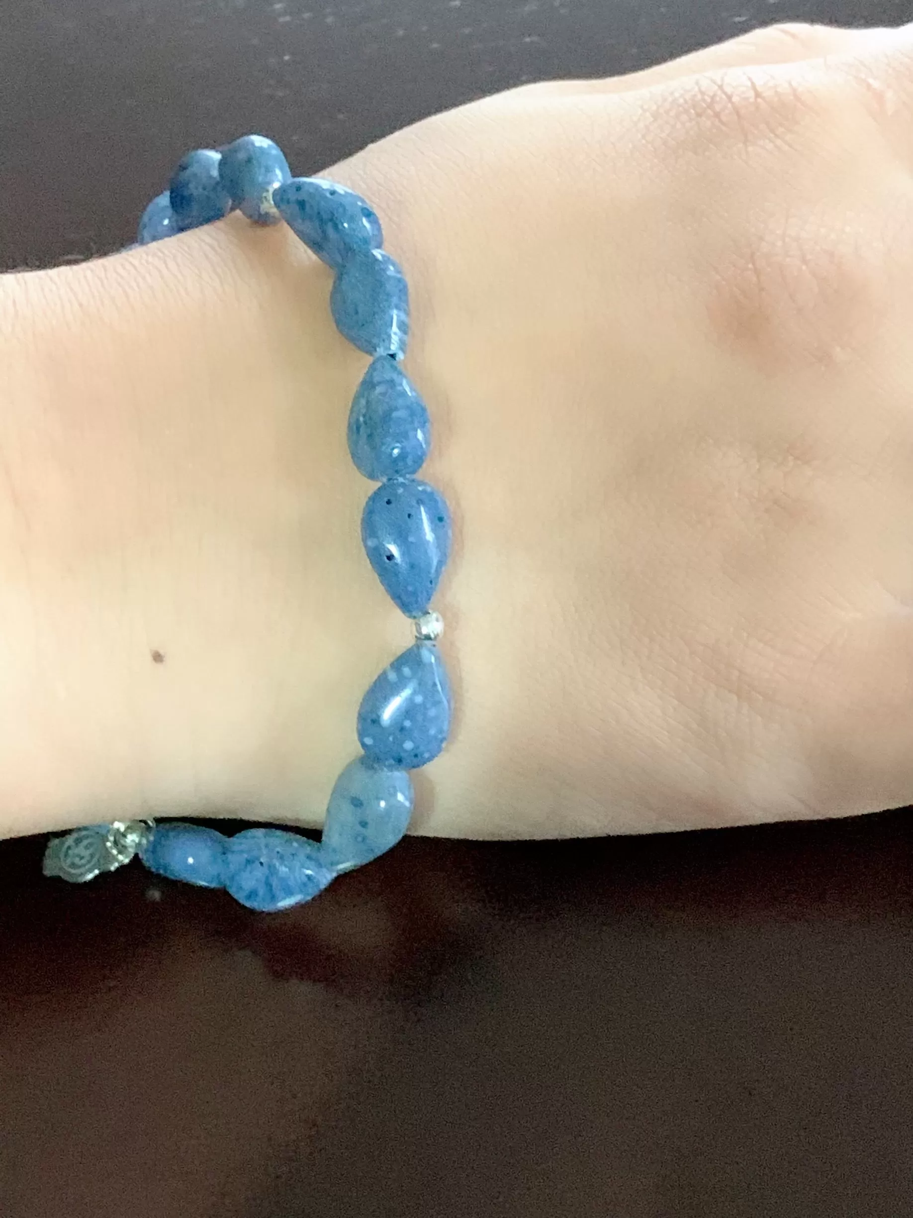 Blue Coral Tear Drop Stretch Bracelet