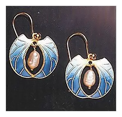 Blue Frond Earrings