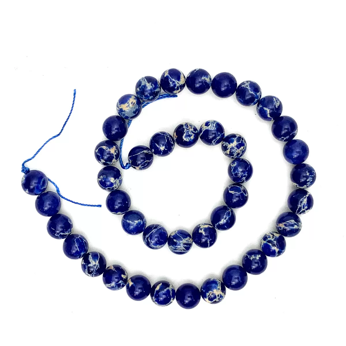 Blue Impression Jasper 10mm Round Bead Strand