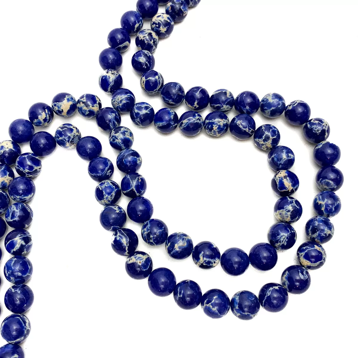 Blue Impression Jasper 10mm Round Bead Strand