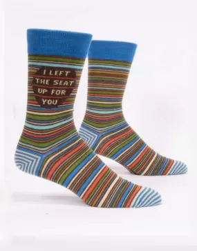 Blue Q -  I Left The Seat Up For You M-Crew Socks