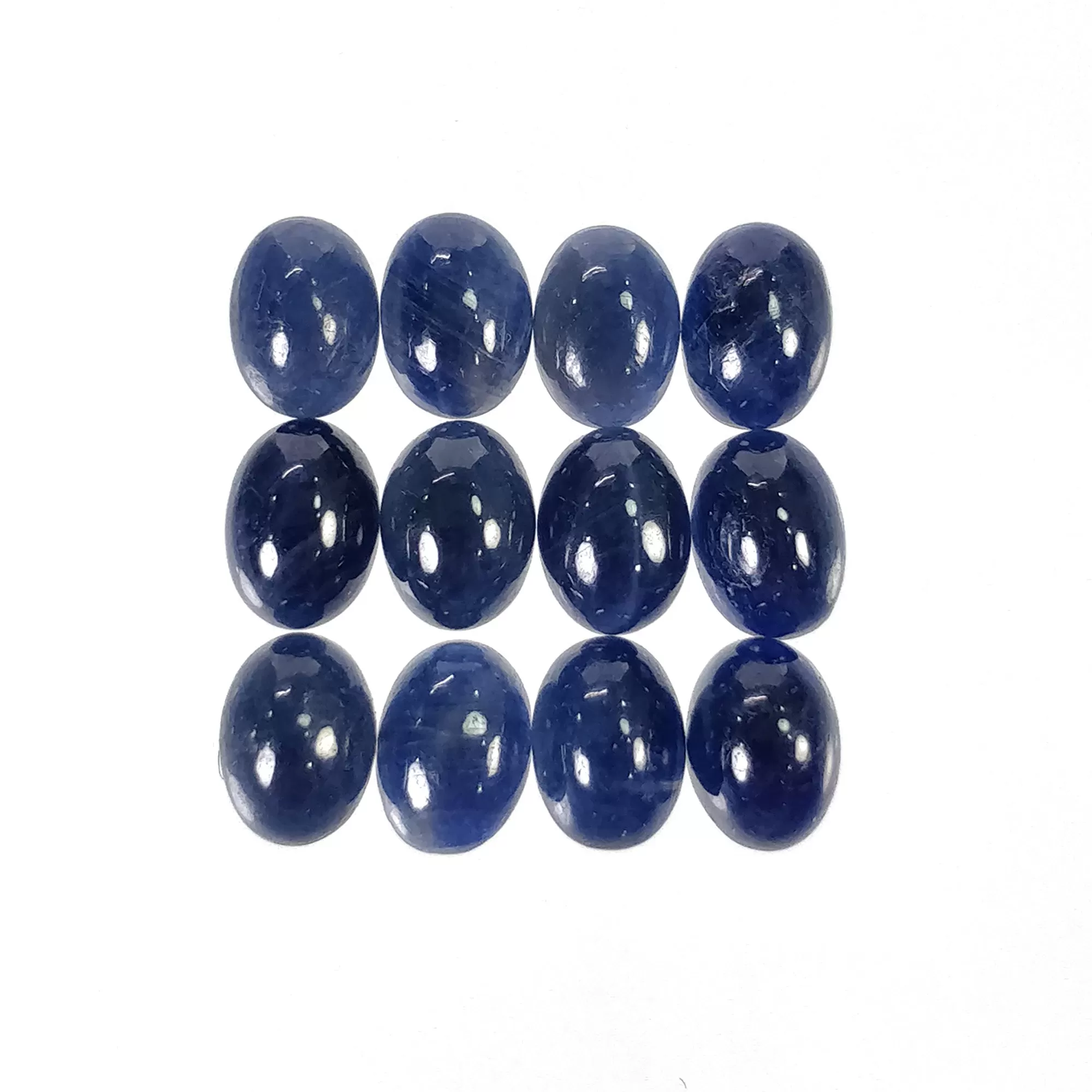 BLUE SAPPHIRE Gemstone Cabochon : 15.30cts Natural Untreated Unheated Sapphire Oval Shape 7*5mm 12pcs