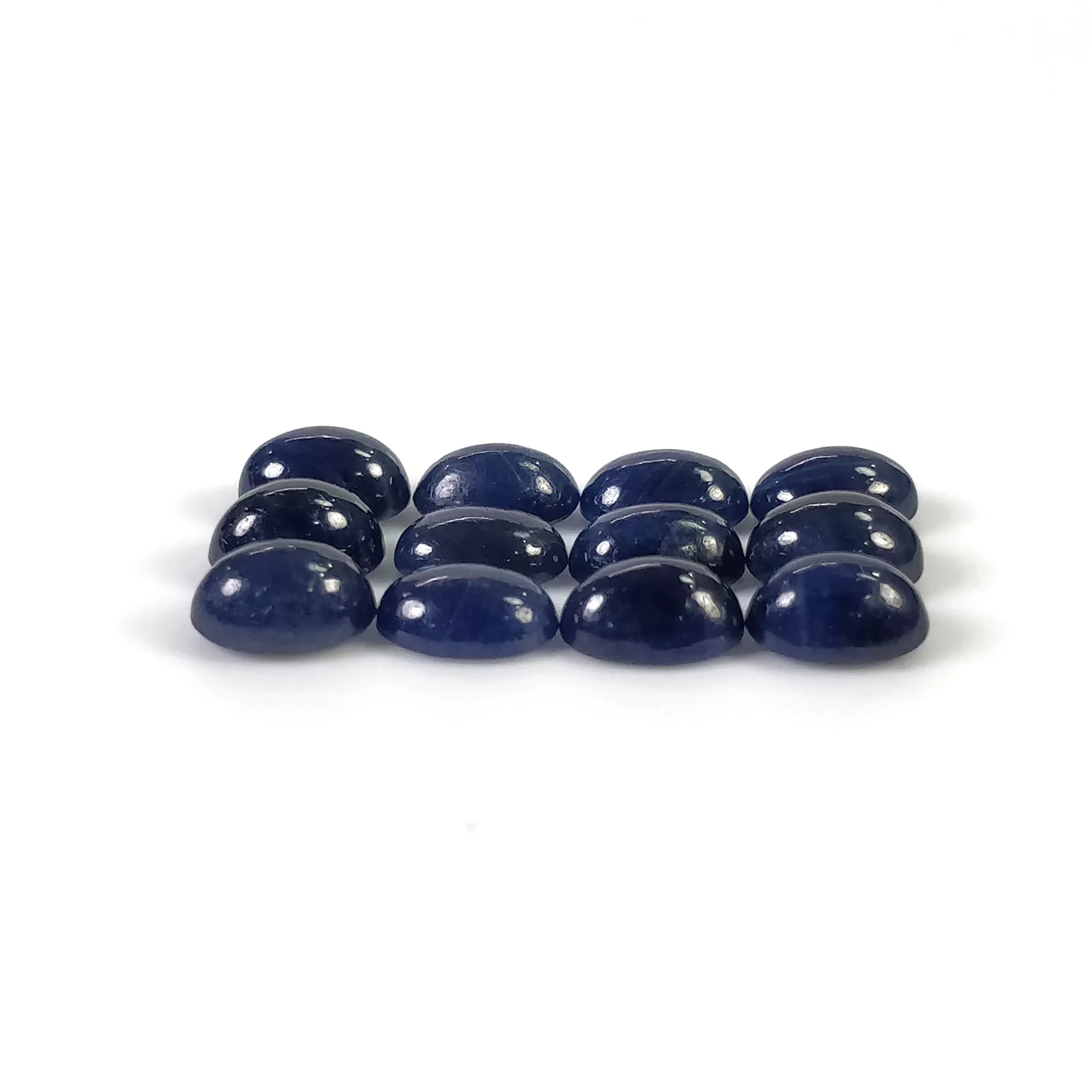 BLUE SAPPHIRE Gemstone Cabochon : 15.30cts Natural Untreated Unheated Sapphire Oval Shape 7*5mm 12pcs