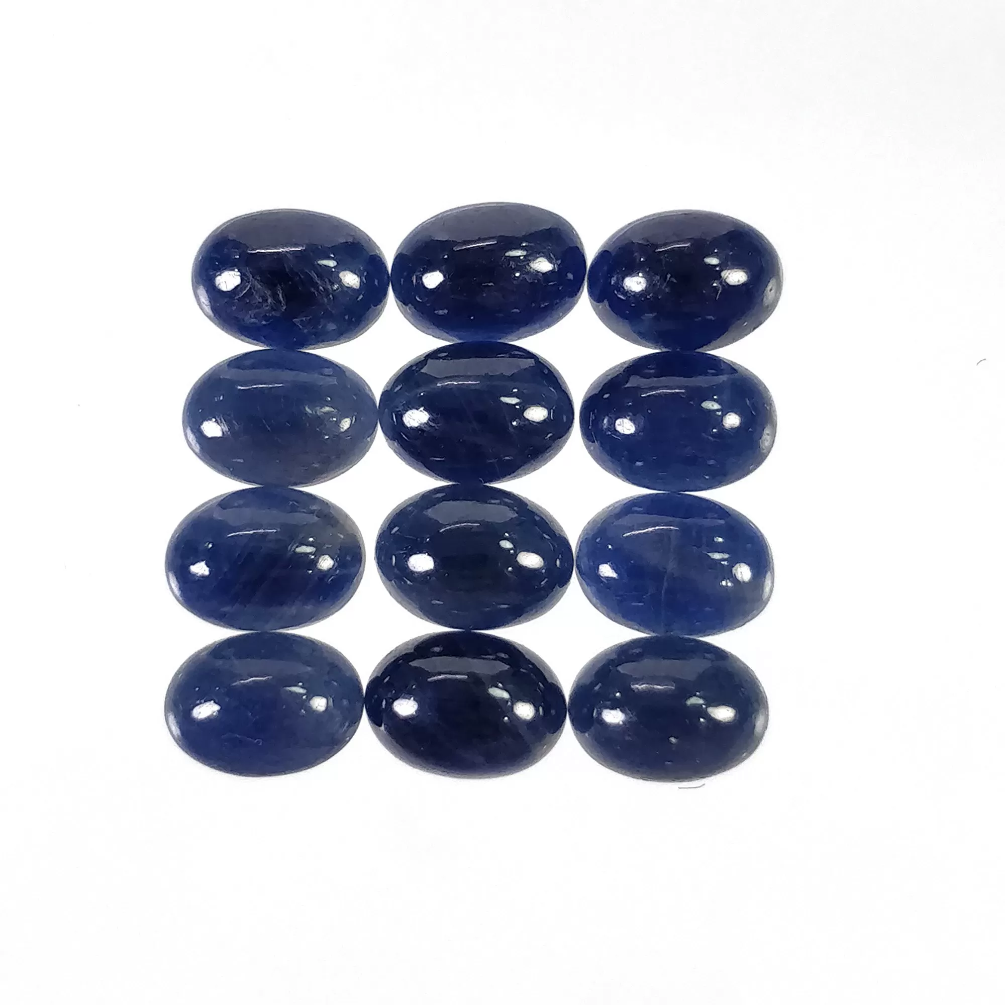 BLUE SAPPHIRE Gemstone Cabochon : 15.30cts Natural Untreated Unheated Sapphire Oval Shape 7*5mm 12pcs