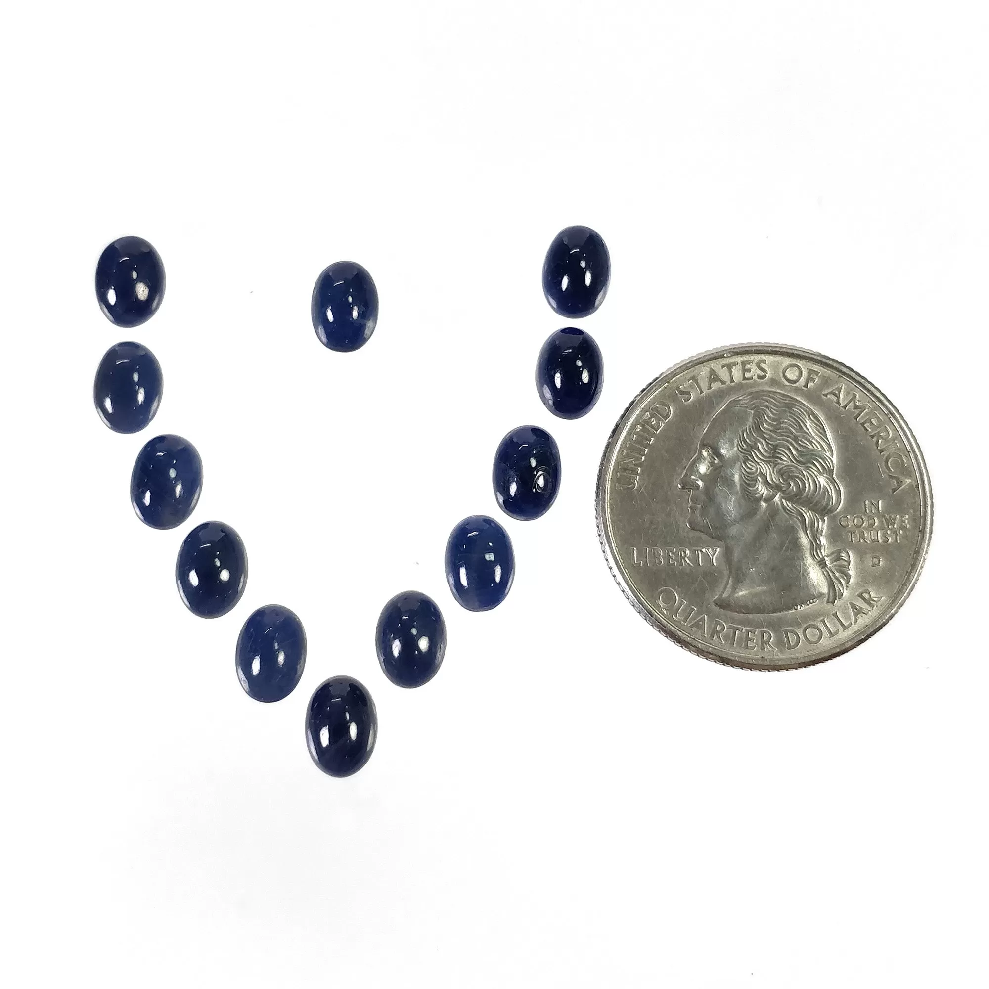 BLUE SAPPHIRE Gemstone Cabochon : 15.30cts Natural Untreated Unheated Sapphire Oval Shape 7*5mm 12pcs