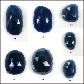 BLUE SAPPHIRE Gemstone Rose Cut : Natural Untreated Unheated Sapphire Uneven Shape 1pc