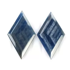 BLUE SILVER SAPPHIRE Gemstone Normal Cut : 47.00cts Natural Untreated Unheated Sapphire Marquise Shape 37*22mm Pair (With Video)