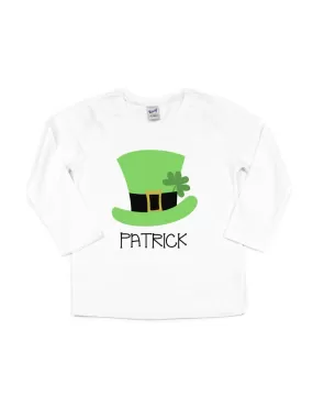 Boys Personalized Leprechaun Hat Tee - White