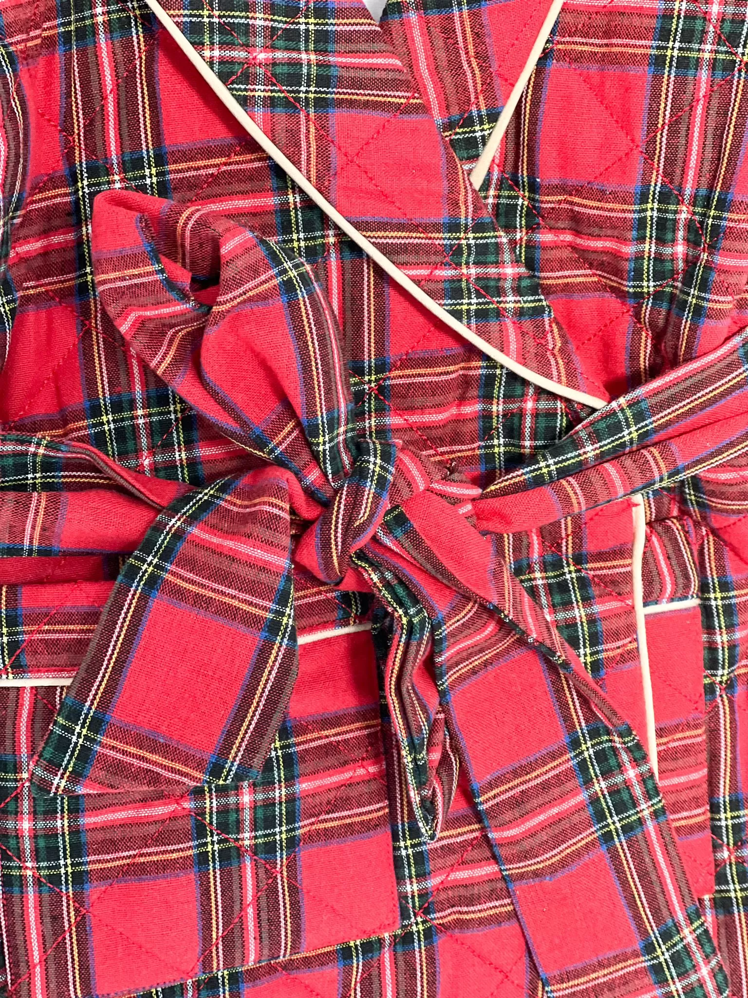 Boys Red Tartan Quilted Dressing Gown