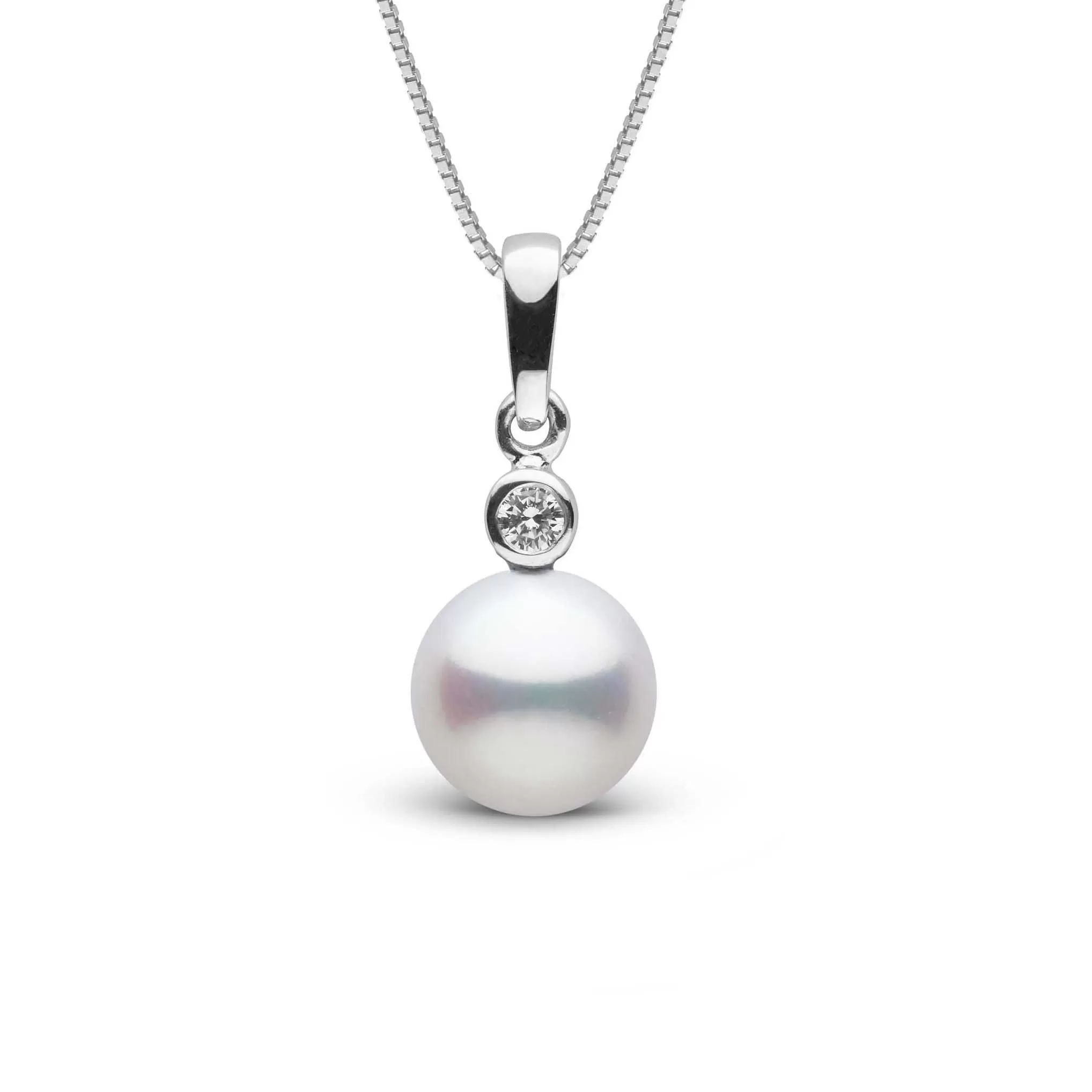 Brilliant Collection 8.0-9.0 mm Freshadama Freshwater Pearl and Diamond Pendant