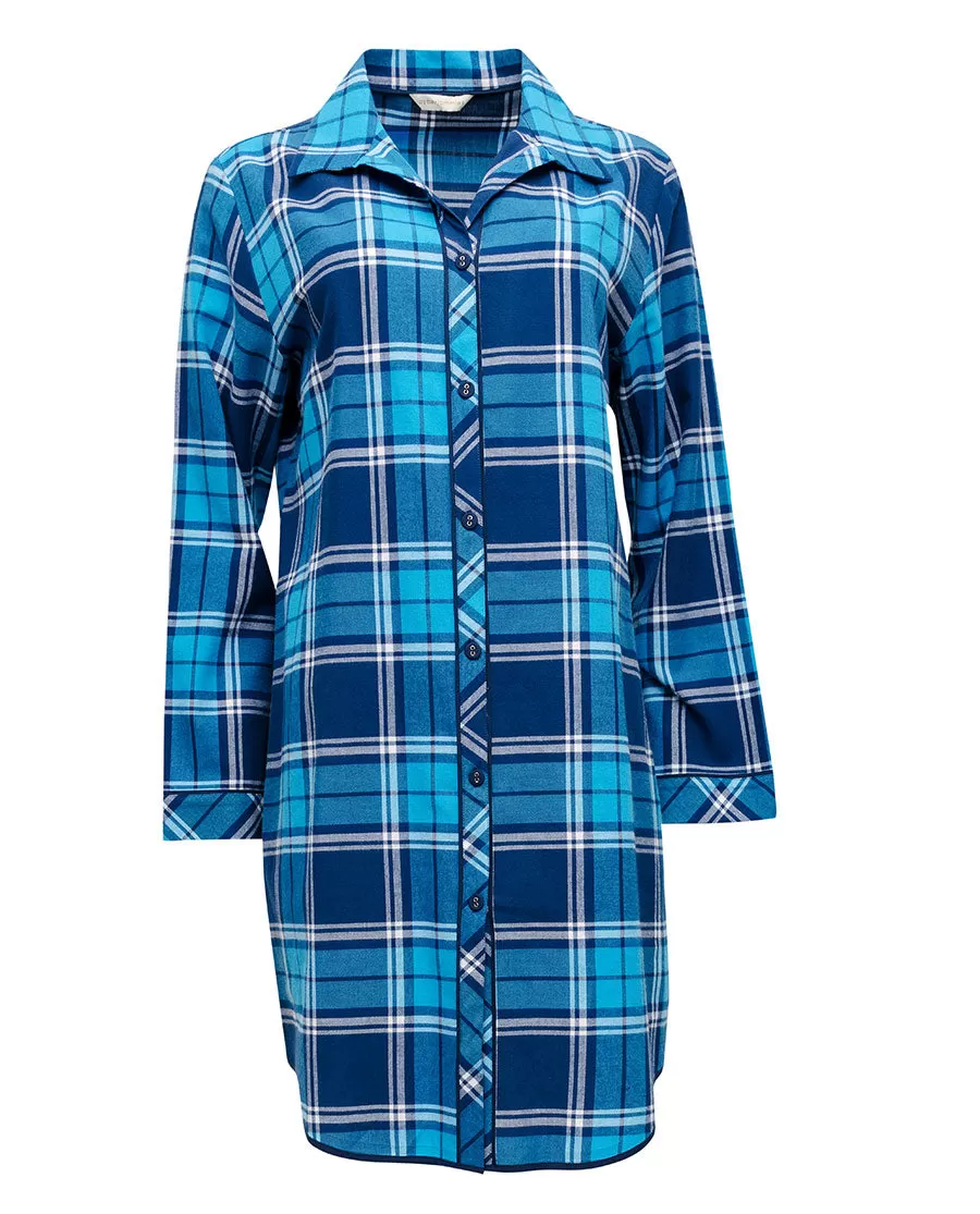 Brushed Blue Check Nightshirt