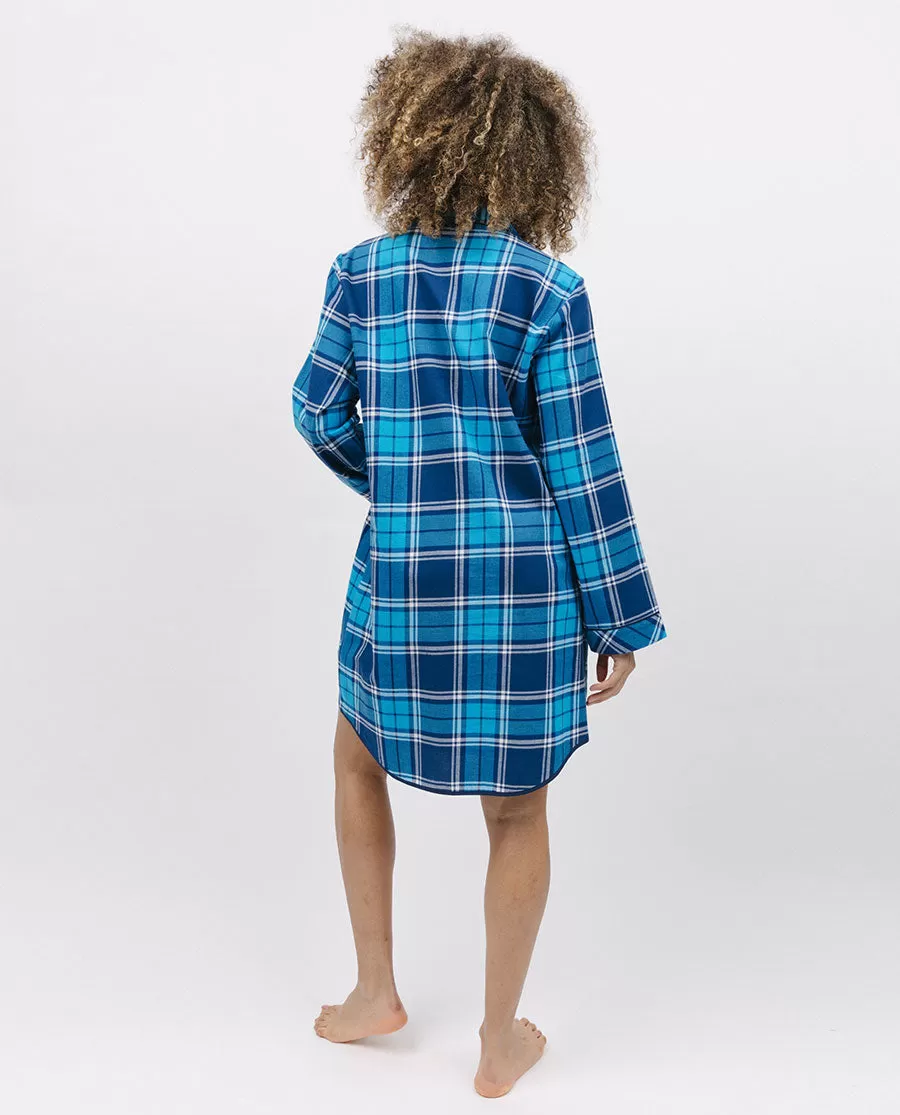 Brushed Blue Check Nightshirt