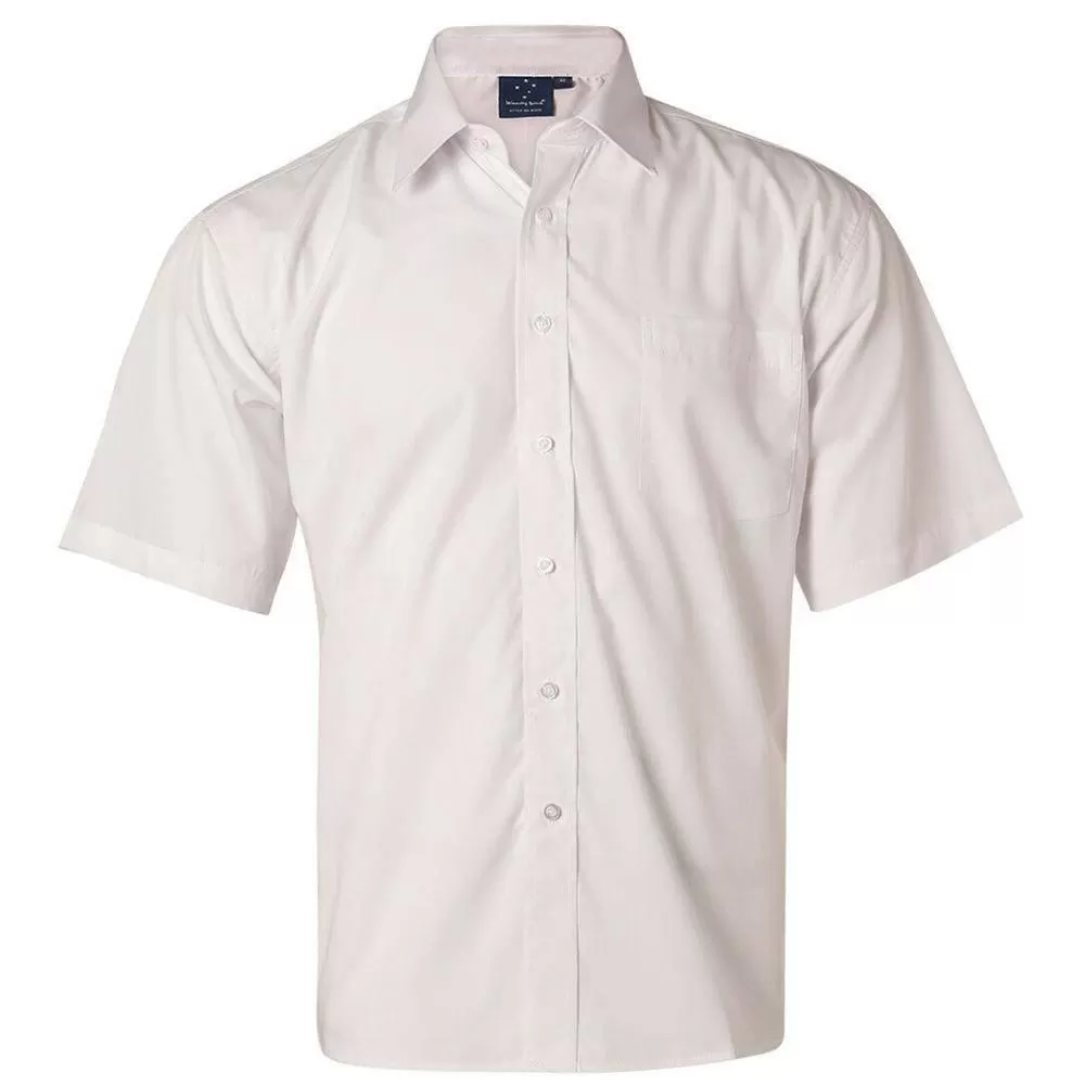 BS01S Men's Poplin Short Sleeve Business Shirt