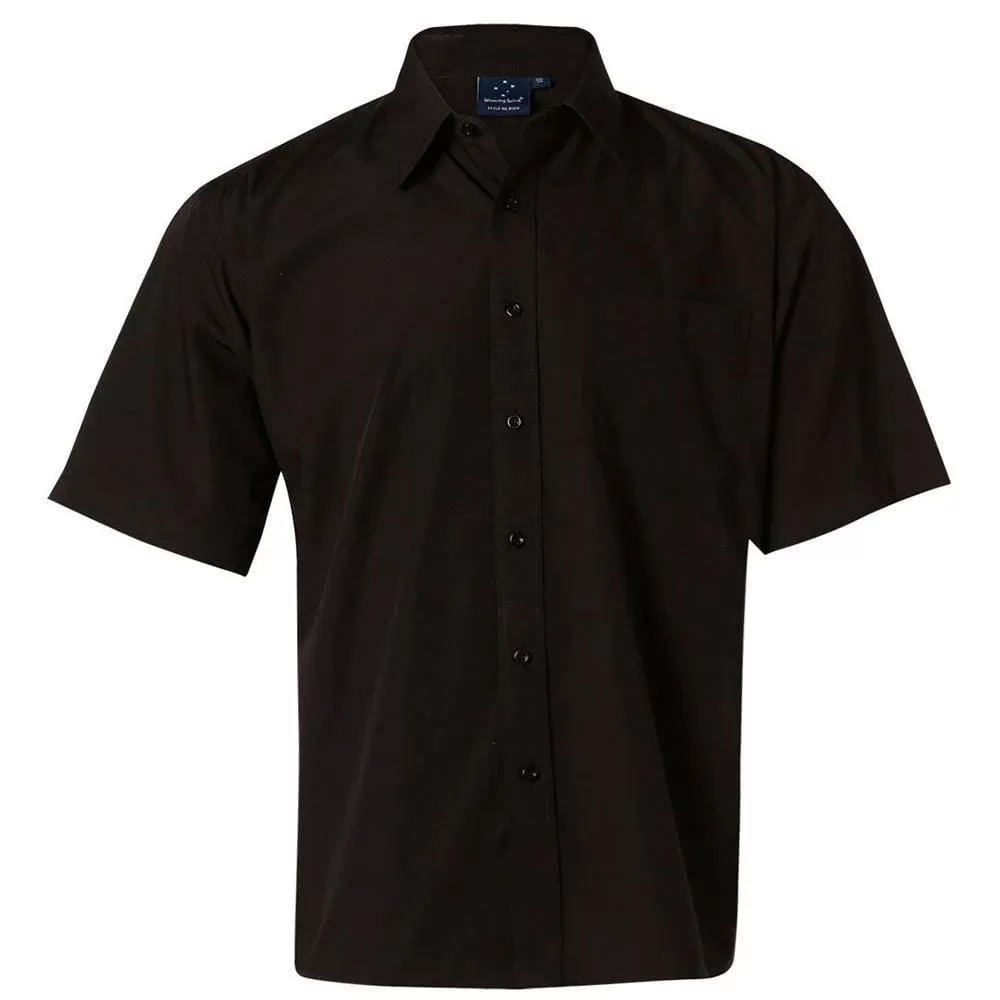 BS01S Men's Poplin Short Sleeve Business Shirt