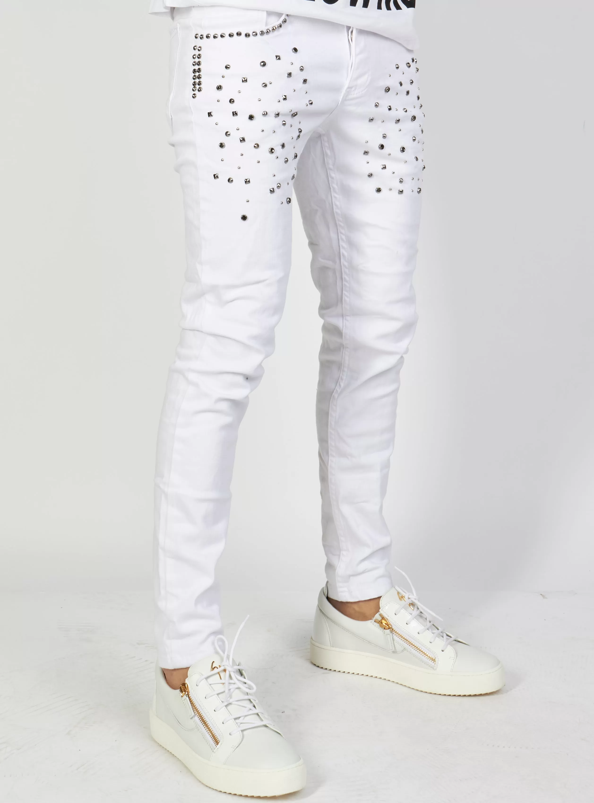 Buyer's Choice Jeans - Studs - White - 2293-10-A09