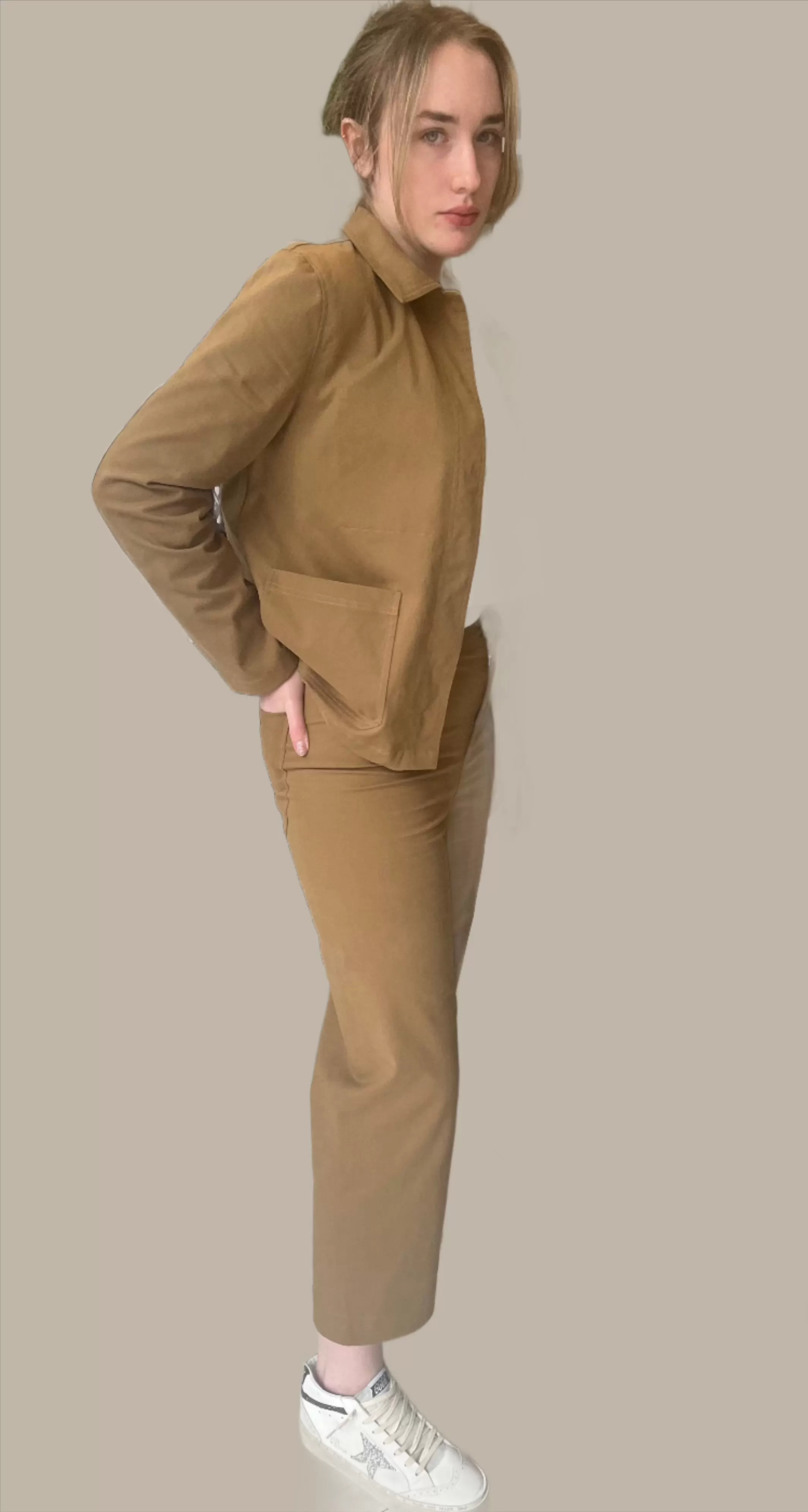 Caramel Cotton-Twill Sailor Pant